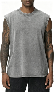 Camisetas sin mangas de algodón grueso, tejido cómodo, transpirable y duradero para hombre - Product Image 5