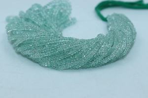 Cuentas facetadas de esmeralda natural rusa AAA de 3-4 mm, hilo de 16 pulgadas, peso personalizable, collar/brazalete/pendiente minimalista - Product Image 4