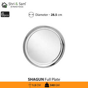 Platos y platos de acero inoxidable Shagun de 6 piezas - Product Image 2