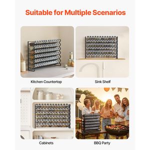 Set Completo da 72 Pezzi per Organizzazione Cucina: Barattoli Vuoti per Spezie con Coperchi, Imbuto e Etichette per Spezie, Organizzatore per Armadietto e Stagionati - Product Image 3