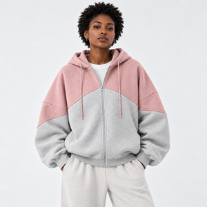 <b>Women</b> Full Zip <b>Hoodie</b> Made With Premium Fabric Breathable Comfort Smooth <b>Zipper</b> Closure Durable Quality Relaxed Fit OEM Support - Product Image 1
