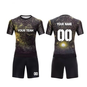 Maillot de football personnalisé noir, or et blanc Galaxy, short de football, kit d'équipe sublimé, fabricant d'uniformes de football - Product Image 1