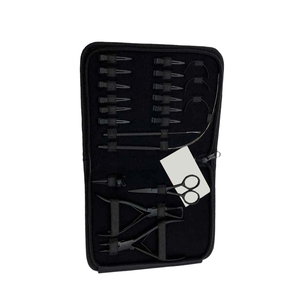 Nouvel arrivage : Kit professionnel d'outils pour extensions capillaires et perlage, comprenant pince à nouer, aiguille, pochette en cuir et outils de maquillage, haute qualité - Product Image 3