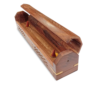 Handmade Wooden <b>Incense</b> <b>Stick</b> <b>Holder</b> Burner Box with Ash Catcher Decorative Aromatherapy Home Decor Gift Wholesale - Product Image 3