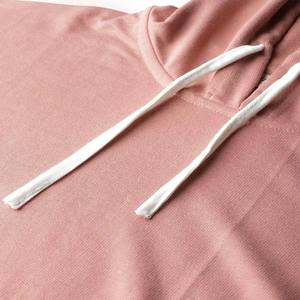 Sudadera con Capucha Rosa para Mujer, Color Sólido, Manga Larga, Tejida, Informal, para Otoño - Product Image 5