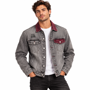 Premium <b>Men</b> <b>Denim</b> <b>Jacket</b> Classic <b>Denim</b> Outerwear Soft Texture Durable Construction Long Sleeve Comfortable Fit Casual OEM - Product Image 1