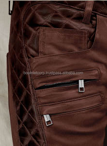 กางเกงหนังแฟชั่นสำหรับผู้ชายทรงสลิมฟิตกางเกงหนังสไตล์สตรีทสไตล์ Y2K พร้อมซิปรูด - Product Image 4