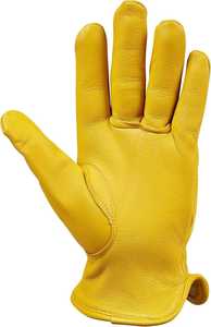Gants de sécurité Prtoexa en cuir de vachette de qualité AB, 10 pouces, à grain conique, jaune et blanc, résistants à la chaleur, sans poudre - Product Image 5