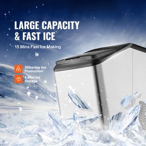 "30lbs Portable <b>Ice</b> <b>Maker</b> 24Hrs <b>Ice</b> Output Auto Cleaning Square <b>Ice</b> Shape Car Application" - Product Image 3