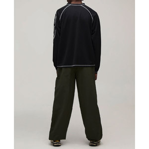 <b>Men's</b> Black Straight Fit Track Pants with White Side Stripe Elastic Waist Drawstring Casual <b>Joggers</b> Autumn Wear - Product Image 3