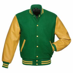 เสื้อแจ็คเก็ตเบสบอล บาสเกตบอล กอล์ฟ แบบ Letterman Varsity  ผ้าขนสัตว์และแขนหนังแท้ - Product Image 1