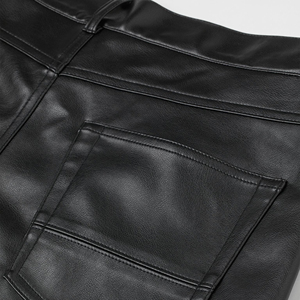 SHIFT SPORTS Custom Made Lightweight <b>Leather</b> Pants for <b>Men</b> Mid Waist Capris Pattern Winter Streetwear Elastic Waist Fleece Lined - Product Image 6