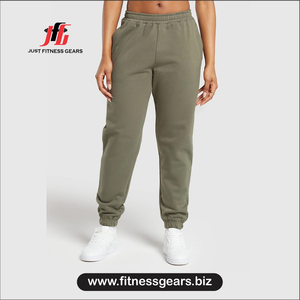Pantalones de Forro Polar para Mujer JUST FITNESS GEARS, Cintura Media, Largos, Sólidos, Casuales, para Otoño, Corte Regular, Cintura Elástica - Product Image 1