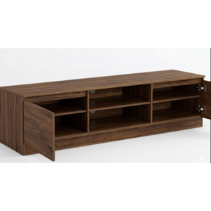 Mueble de TV Moderno de Madera de Mango Sólida con Acabado Marrón para Sala de Estar, con Almacenamiento Multifuncional para Apartamentos y Casas - Product Image 2