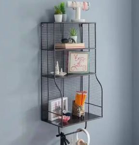 Storage Metal Mounted Wall <b>Shelf</b> With Black Powder Coating Finishes High Quality With Three - Product Image 4
