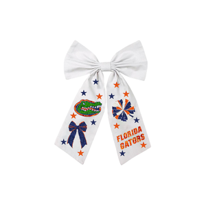 Pinces à cheveux en perles et nœuds pour le 4 juillet, pinces crocodiles, accessoires de mode pour fêtes, perles en tissu de coton, faits à la main, emballage carton - Product Image 4