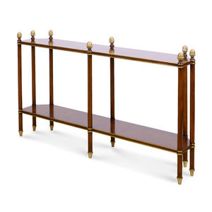 โต๊ะคอนโซลไม้เนื้อแข็งสไตล์มินิมอลคลาสสิก ดีไซน์โครงบาง ท็อปหินอ่อน สำหรับห้องนั่งเล่น ทางเข้าบ้าน โรงแรม อพาร์ตเมนต์ - Product Image 2