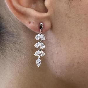 Pendientes de Diamante en Forma de Pera, Pendientes Colgantes con Diamantes Cultivados en Laboratorio, Pendientes de Oro, Pendientes Elegantes para Novia, Boda, Regalo - Product Image 1