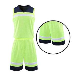 Ensemble de maillots et shorts de basketball pour adultes, col en V, impression par sublimation, 100% polyester, uniformes - Product Image 5