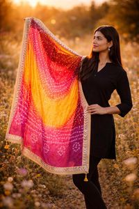 Dupatta Bandhani Tradicional India - Product Image 3
