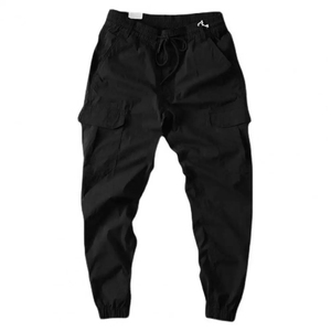 Men Cargo Pants Drawstring Mid Waist Multi Pocket Jogger Trousers Casual Outdoor Workwear - Product Image 3