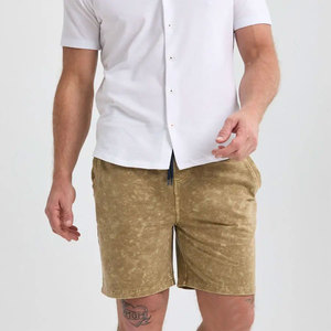 Shorts en coton délavé écologique à marque privée, coupe oversize, en molleton bouclette, personnalisables, grammage lourd - Product Image 4