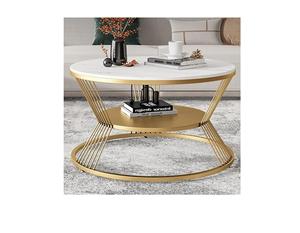 High Quality Modern Durable Eco-Friendly Metal & Marble <b>Gold</b> & White <b>Round</b> <b>Coffee</b> <b>Table</b> for Living Room - Product Image 5