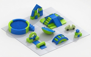 Parque Infantil de Espuma Suave para Niños, Colorido, con Tobogán, Túnel y Estructuras para Escalar - Product Image 1