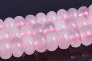 Natural <b>Rose</b> Quartz Polished Rondelle Beads <b>Light</b> Pink Loose for Jewelry Making IGI Certified Aligemstones B2B Wholesale - Product Image 2
