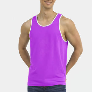 Camiseta sin mangas de algodón para hombre, de alta calidad, con logotipo personalizado al por mayor, para verano, para gimnasio, fitness, tallas grandes. - Product Image 1