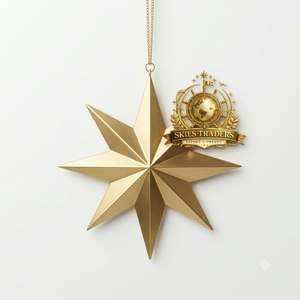 Pendentif étoile en laiton à cadre creux, ornement suspendu minimaliste en métal doré, étiquette personnalisée pour sapin de Noël, artisanat en gros - Product Image 6