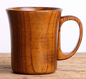 Solid Wood Mug Handmade Natural Wooden Coffee Cup Rustic Style Eco Friendly Drinkware for Home Kitchen - Product Image 4