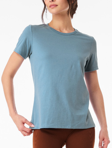 เสื้อยืดแขนสั้นทรงปกติสำหรับผู้หญิง OEM แบบสั่งทำพิเศษ ผ้าฝ้าย 100% ระบายอากาศได้ดี ป้องกันการเป็นขุย เป็นมิตรกับสิ่งแวดล้อม แห้งเร็ว ลายหลากหลาย - Product Image 5