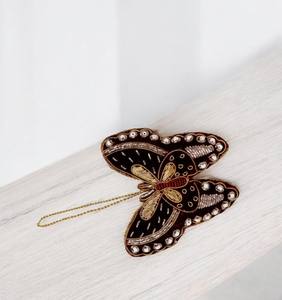 Décoration murale papillon Ramadan Zari avec perles – Décoration islamique artisanale pour la maison pour le Ramadan et l'Aïd | Motif Zari | Tissu Zari - Product Image 2