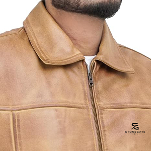 Classic Genuine <b>Leather</b> <b>Biker</b> <b>Jacket</b> Men Vintage Motorcycle Casual Winter Outerwear Premium <b>Jacket</b> OEM 2026 - Product Image 4