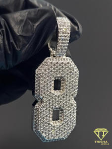 Moissanite Diamond <b>Iced</b> <b>Out</b> 8 Pendant Hip Hop Necklace Luxury Bling <b>Chain</b> Custom Number Jewelry Gift For Men - Product Image 5