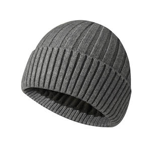 Gorro de Punto Acanalado Unisex, Color Sólido, Gorro Cálido de Invierno, Estilo Casual, 56-58CM, Material Acrílico - Product Image 5