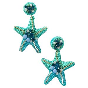 Boho-Chic arc-en-ciel fleur perlée boucles d'oreilles bijoux de déclaration fabriqués à la main avec poteaux en acier inoxydable cadeau de saint valentin - Product Image 3