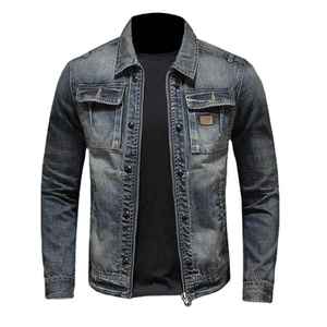 Fashion Men Denim Jacket Down Jacket Mens Plus Size Polyester Outerwear Factory Custom New Canvas Fabric Stand Casual - Product Image 6