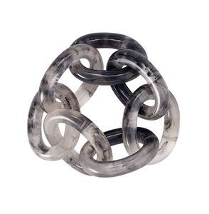 แหวนรองผ้าเช็ดปากเรซิ่นราคาโรงงาน สีเทา ดีไซน์ลายโซ่ งานฝีมือสุดหรู แหวนรองผ้าเช็ดปากราคาสุดคุ้ม - Product Image 1