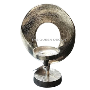 Aluminum Metal <b>Unique</b> Shape Silver Plated <b>Unique</b> Candle Jar for Wedding Home Hotel Decorative Candle Holder - Product Image 1