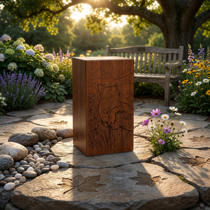 Wooden Pet Cremation Urn Handmade <b>Memorial</b> Keepsake <b>Box</b> Carved Animal Pattern Desktop Burial Urn - Product Image 6