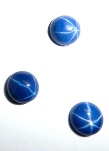 Zafiro Azul Estrella Redondo de 6x6 mm, 1.5 Quilates, Creado en Laboratorio, Cabujón Pulido con Efecto de Estrella de 6 Puntas, 4-5 mm de Altura, para Joyería - Product Image 3