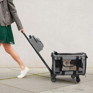 Trasportino per Gatti con Ruote per Uso Esterno e Interno, con Sacchetto per Lettiera e Tappetini per Animali Domestici - Product Image 2