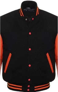 Premium College Varsity <b>Leather</b> <b>Jacket</b> Men Embroidered Wool Body OEM ODM Sample Service Available - Product Image 3