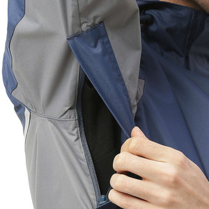 Chaqueta Impermeable con Capucha para Hombre, Color Sólido, Informal, para Otoño, Ligera, con Cierre de Cremallera Frontal, Azul - Product Image 6