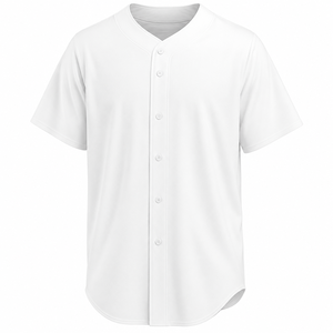 Maillot de baseball blanc à boutons, manches courtes, anti-humidité, unisexe, adulte, coupe classique, 100 % polyester, 180 g/m² - Product Image 2