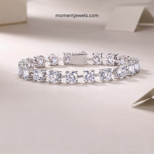 Pulsera de Moissanita de Lujo, 122g, Plata de Ley 925 Sólida, Cadena Geométrica, Elegante y Dulce para Mujer, Ideal para la Noche - Product Image 2