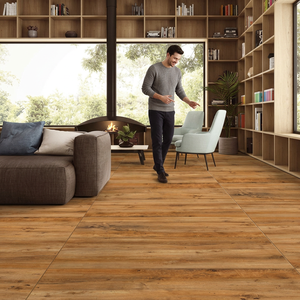 Carreaux en porcelaine Vistaar Belly Brown Wood Look 600x1200mm 12mm d'épaisseur Antidérapants Résistants aux acides Sol et mur Texture naturelle Céramique - Product Image 1