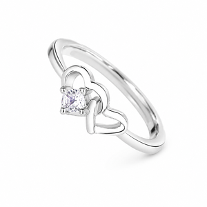 Anillo de Compromiso de Plata de Ley 925 con Moissanita, Corte Brillante Redondo, Hecho a Mano - Product Image 4